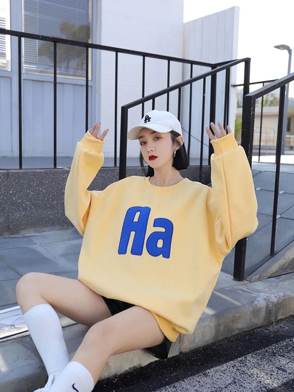 迷境女装2022春夏季黄色字母T恤
