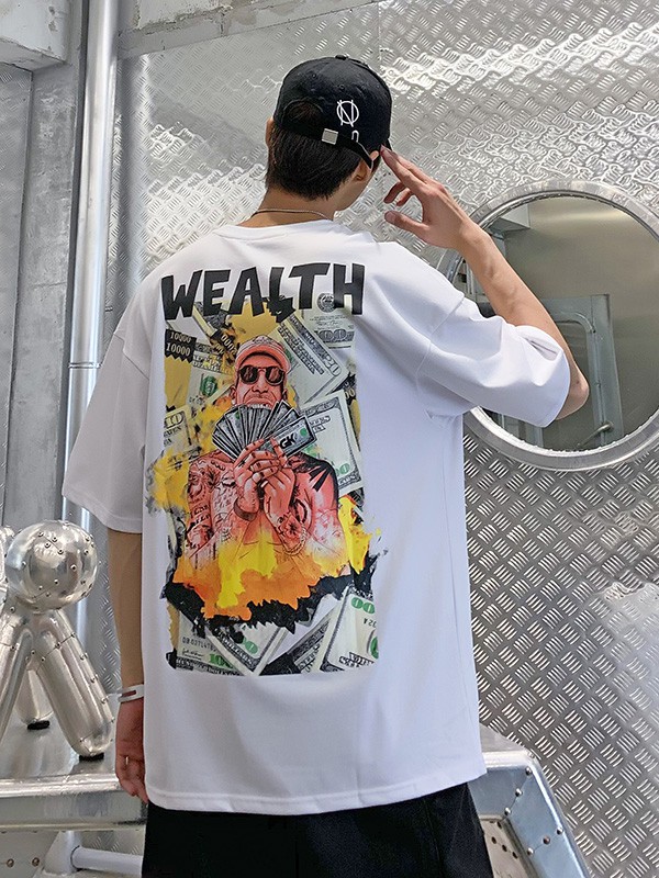 乔克马丁2022春夏季白色印花T恤