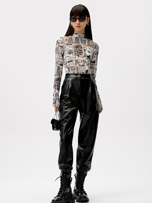 荷高2022春夏季白色印花上衣