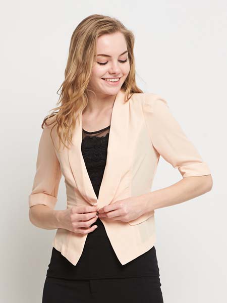 埃迪拉2022春夏季裸色纯色西装