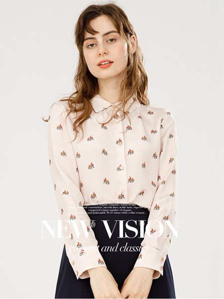 杰西2022春夏季白色波点雪纺衫