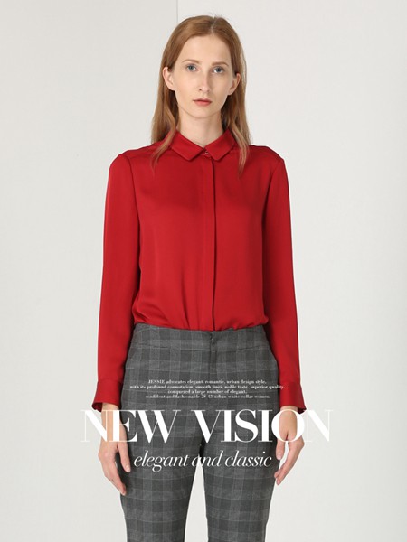 杰西2022春夏季黑色格子长裤