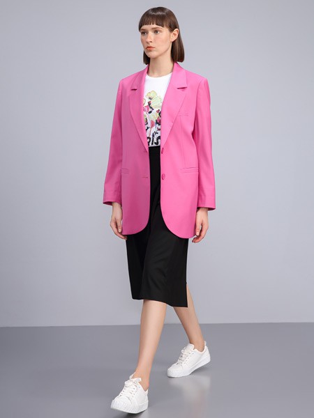 卡汶2022春夏季粉色纯色西装