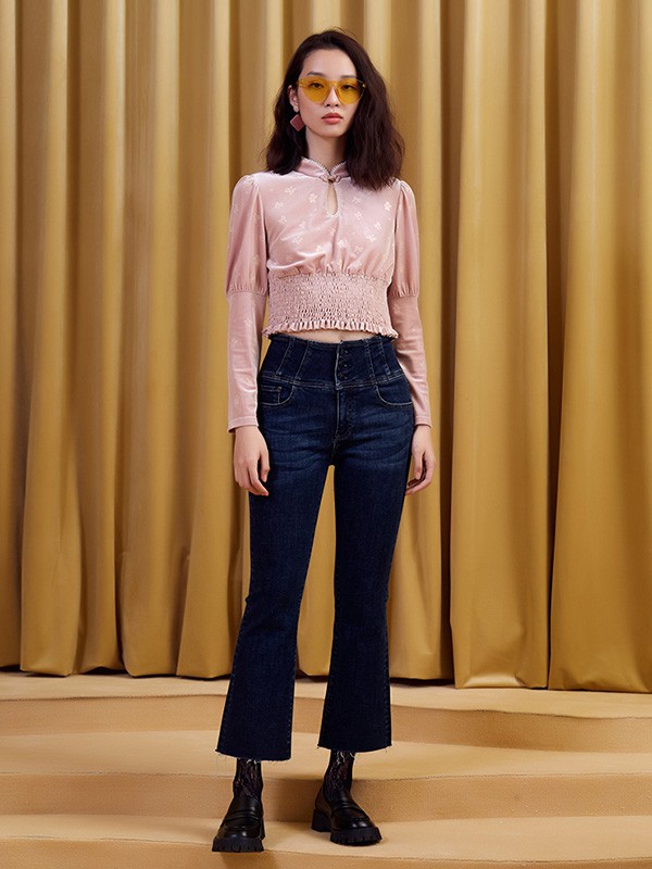 CC&DD女装2022春夏季黑色纯色九分裤