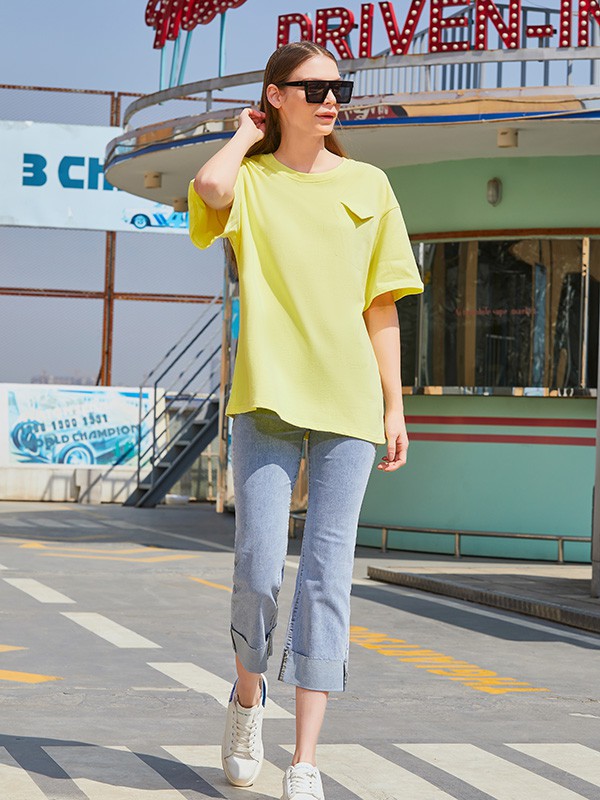圣多衣2022春夏季黄色印花T恤