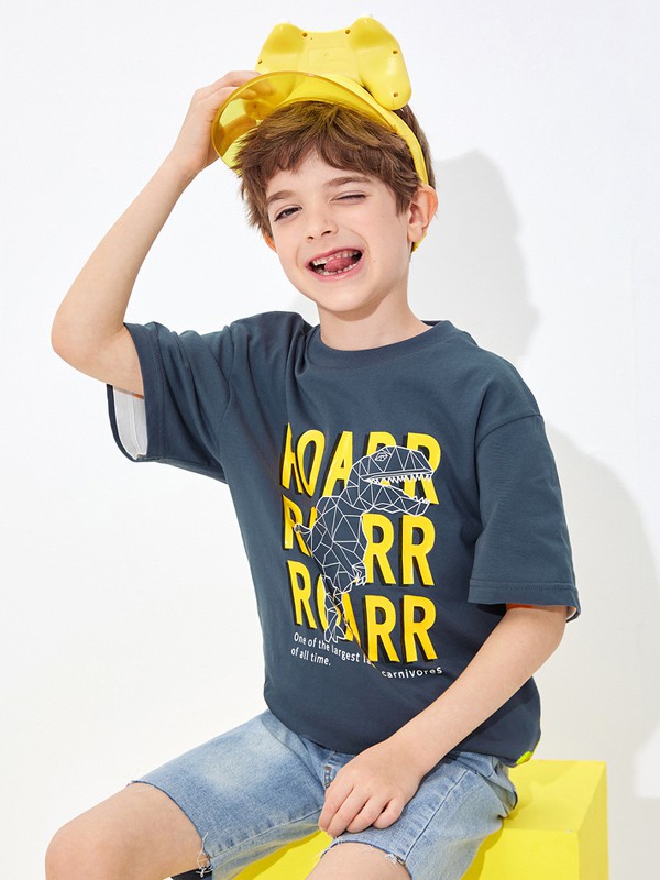 巴拉巴拉2022春夏季灰色印花T恤