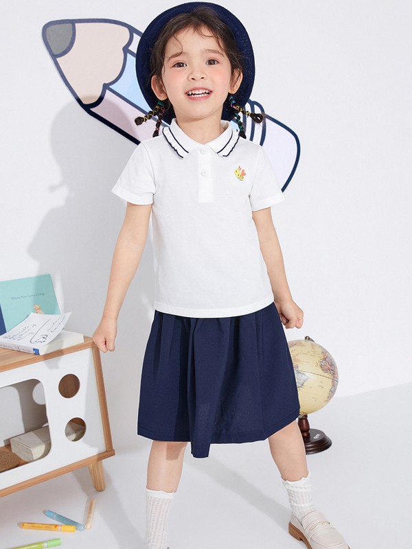 巴拉巴拉2022春夏季白色印花polo衫