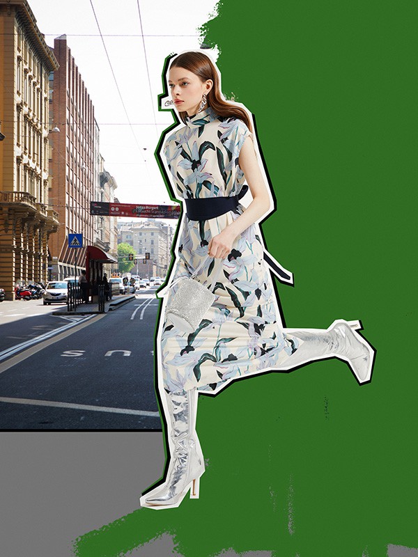 MYMO2022春夏季白色纯色连衣裙