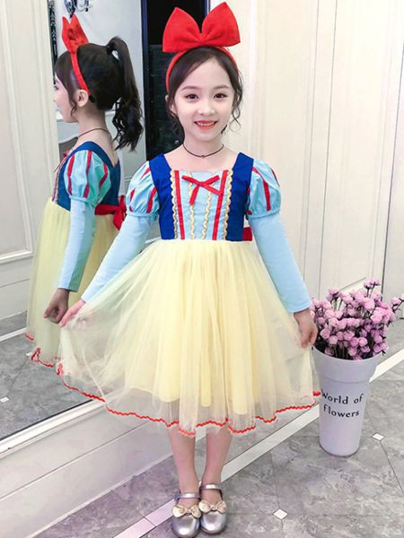 童优会2021秋冬季拼色纱网连衣裙