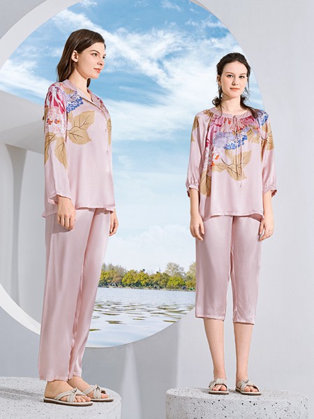 秋鹿内衣2022春夏季橙色家居服