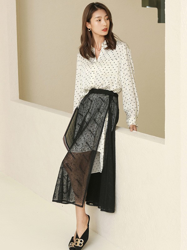 XG雪歌2022春夏季白色拼接连衣裙