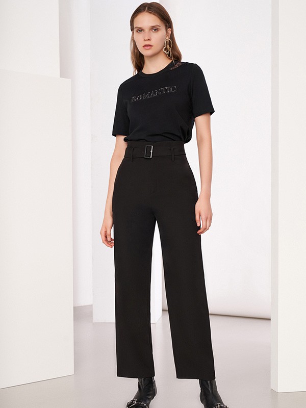 XG雪歌2022春夏季黑色印花T恤