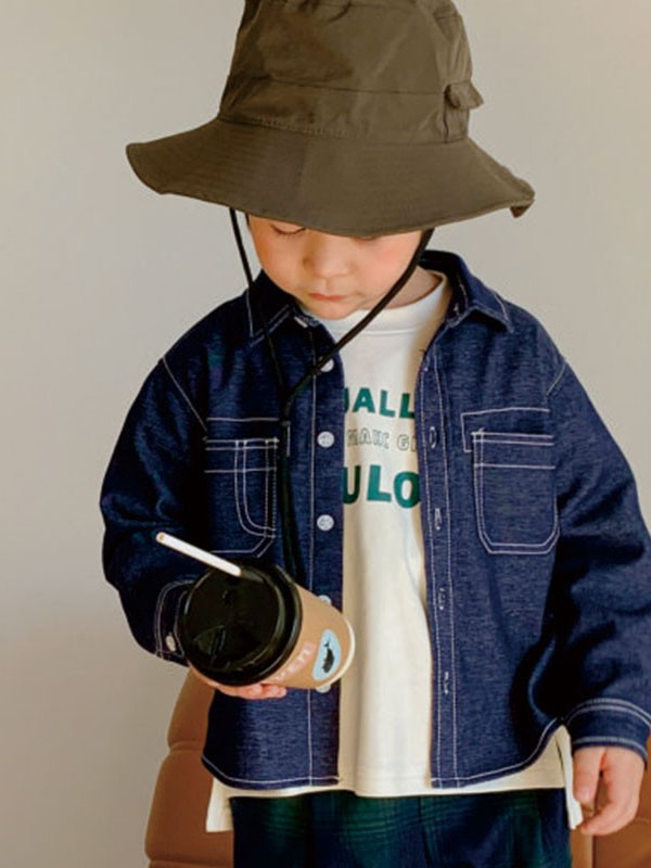 茶子树童装2022春夏季白色印花T恤