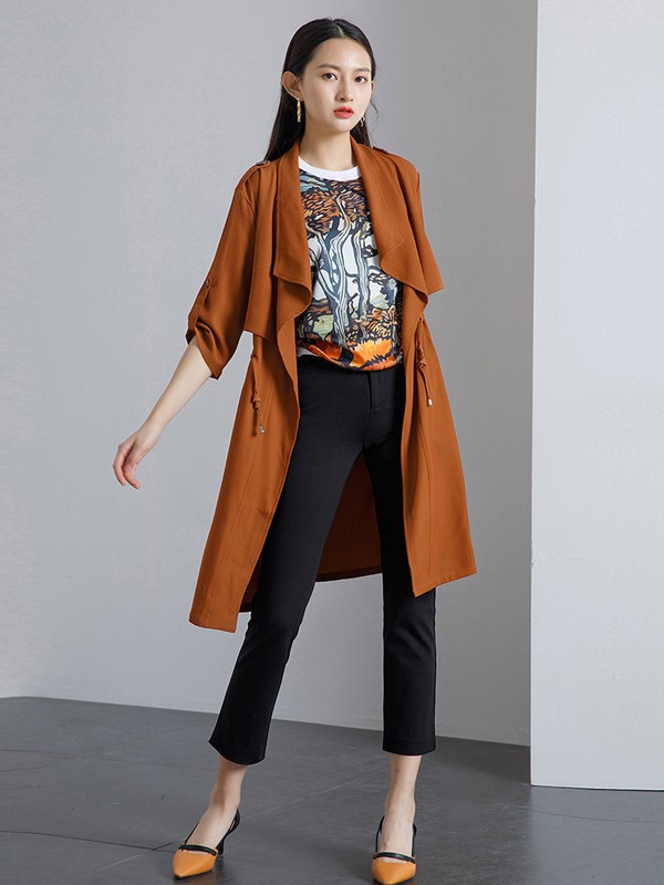 JIAFENSTYLISH2022春夏季军绿色纯色风衣