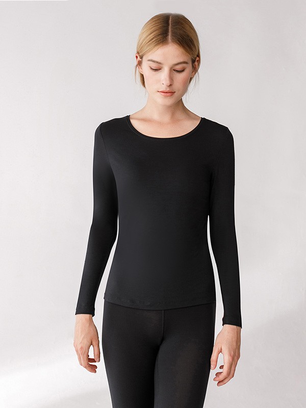 乎兮内衣2022春夏季黑色保暖内衣