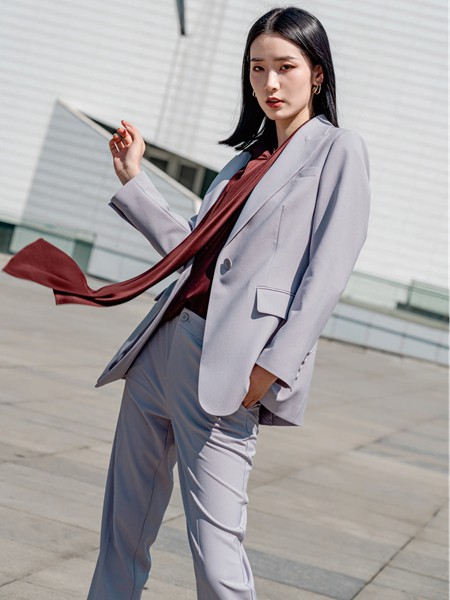 Effusive女装2022春夏季紫色纯色西装