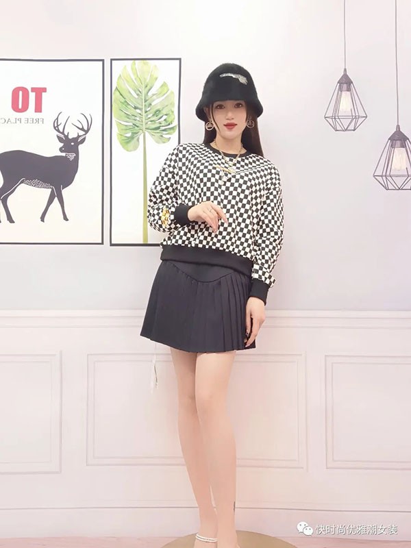 优雅潮女装2022春夏季黑色纯色短裙