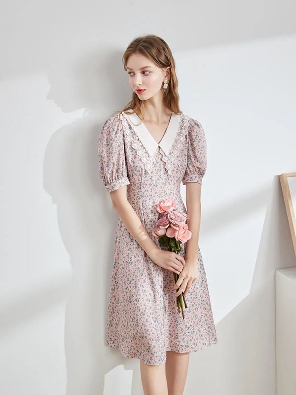 UU2022春夏季灰色印花连衣裙