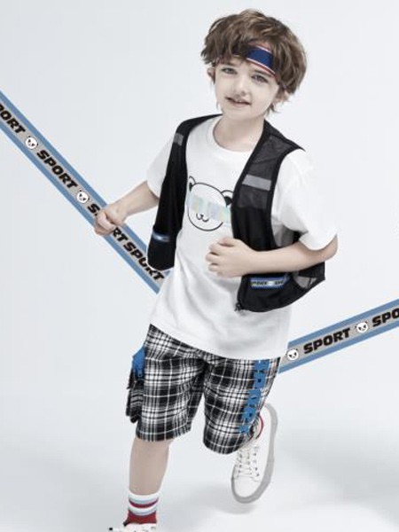 Minitries童装2022春夏季白色印花T恤