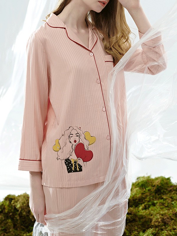 诺诗内衣2022春夏季粉色家居服