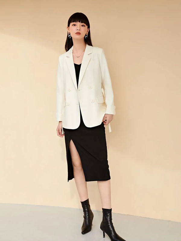 oovv女装2022春夏季黑色开叉吊带裙