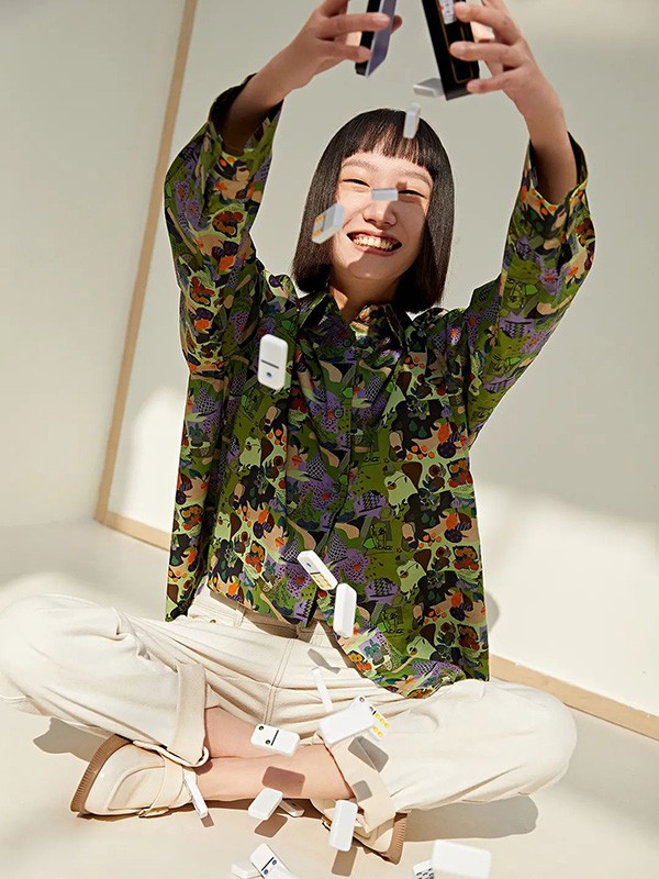 indicia2022春夏季米色纯色长裤