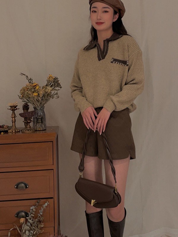 录上女装2021军绿色纯色短裤