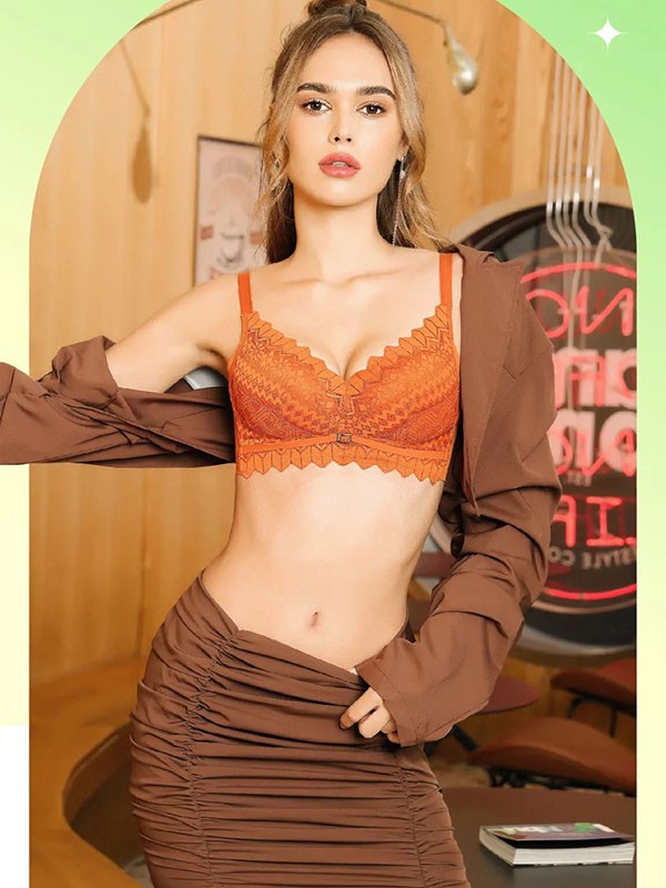摩登本色内衣2022春夏季橙色时尚内衣