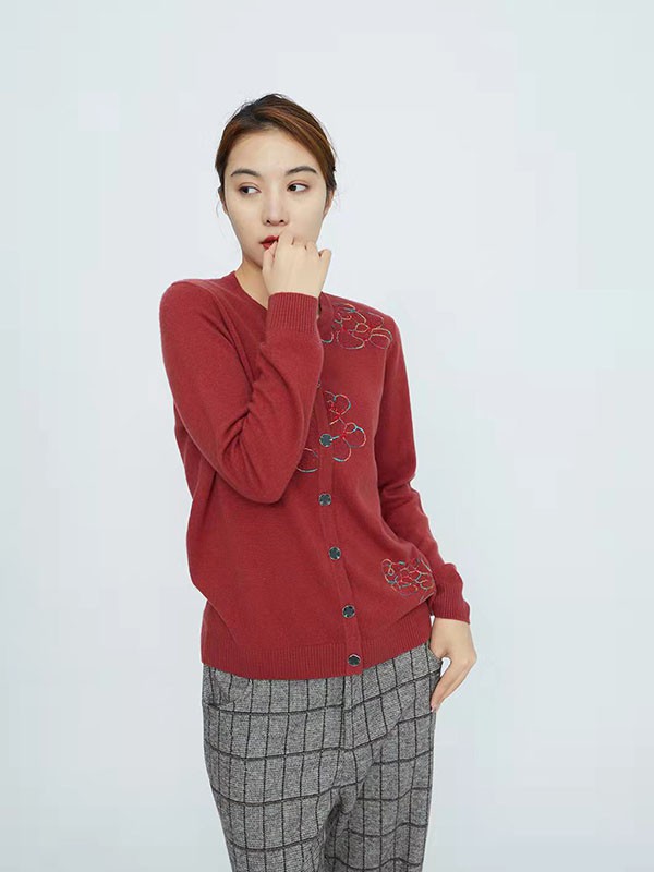 维格2021秋冬季灰色格子长裤