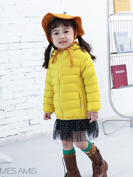 摩米2021秋冬季黄色纯色羽绒服