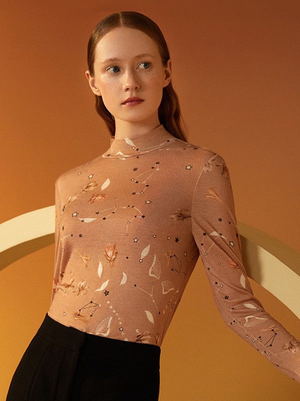 金三塔内衣2021秋冬季橙色保暖内衣