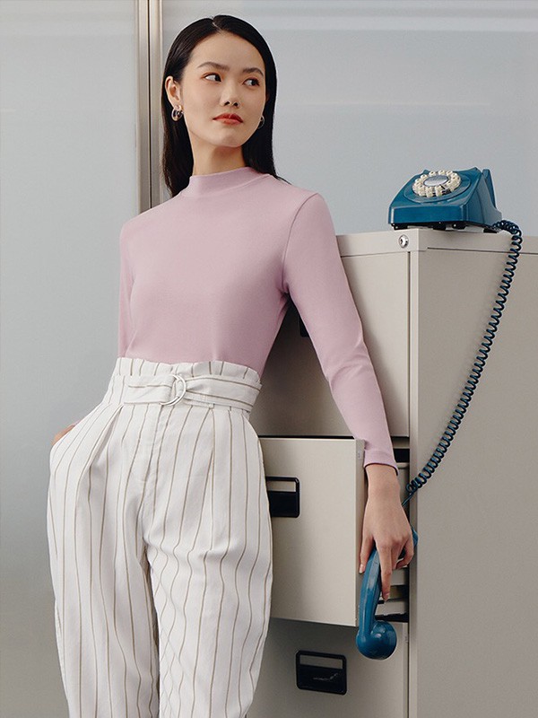 三枪内衣2021秋冬季粉色保暖内衣