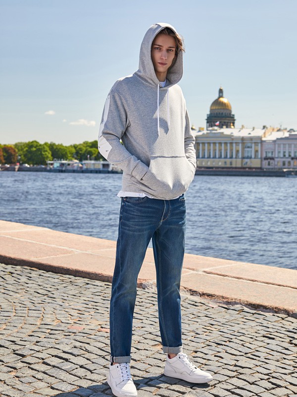 杰克琼斯男装2022春夏季藏蓝色纯色长裤