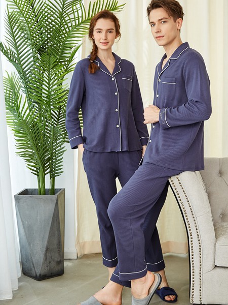 素芮2022春夏季藏蓝色家居服