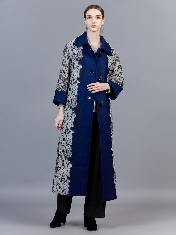 舒朗女装2021秋冬季拼色长款大衣