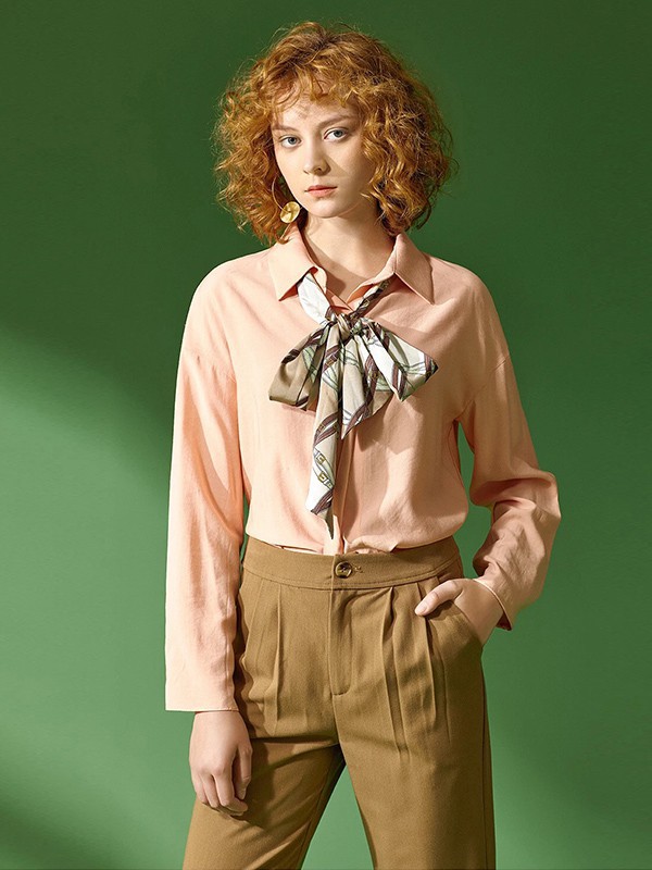 纷漫2022春夏季粉色衬衫