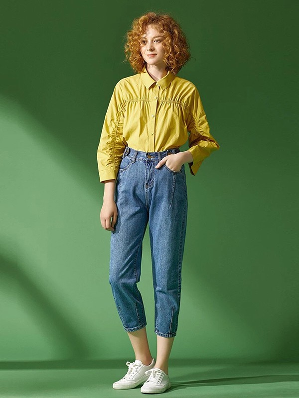 纷漫2022春夏季黄色衬衫