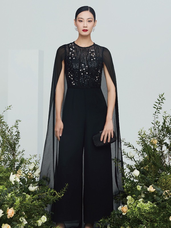 克劳西女装2022春夏季黑色连体裤