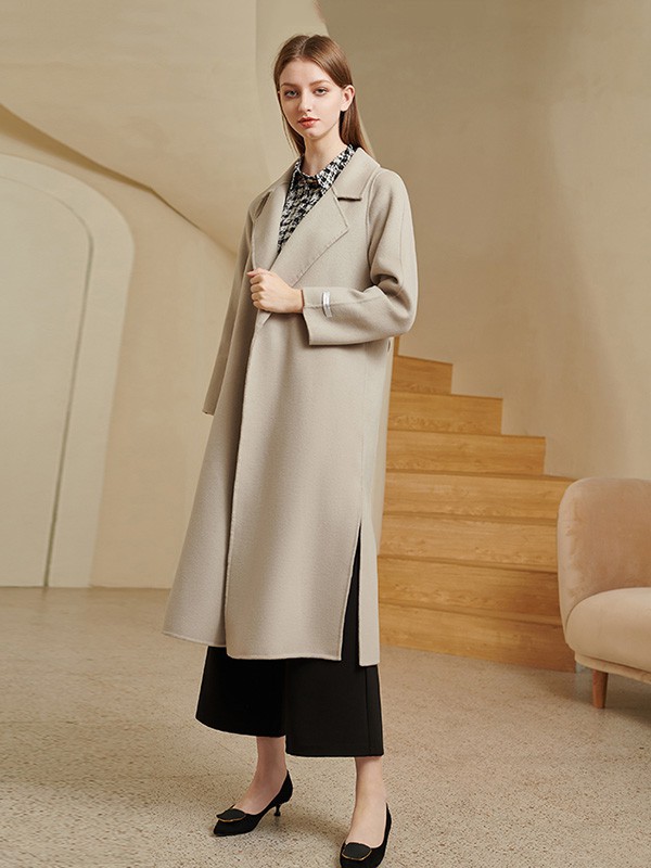 珈姿莱尔女装2021秋冬季米色大衣