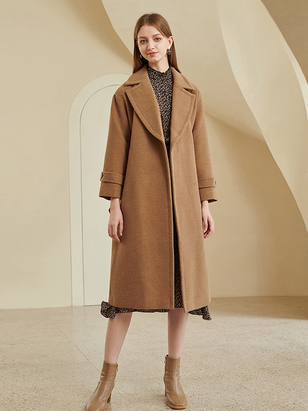 珈姿莱尔女装2021秋冬季咖啡色大衣