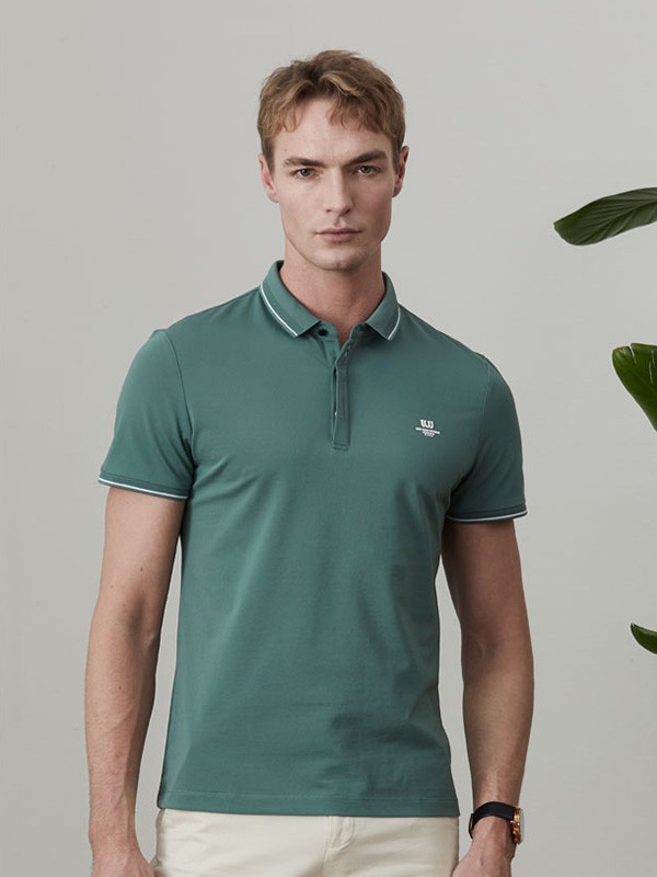 名鼠男装2022春夏季绿色polo衫