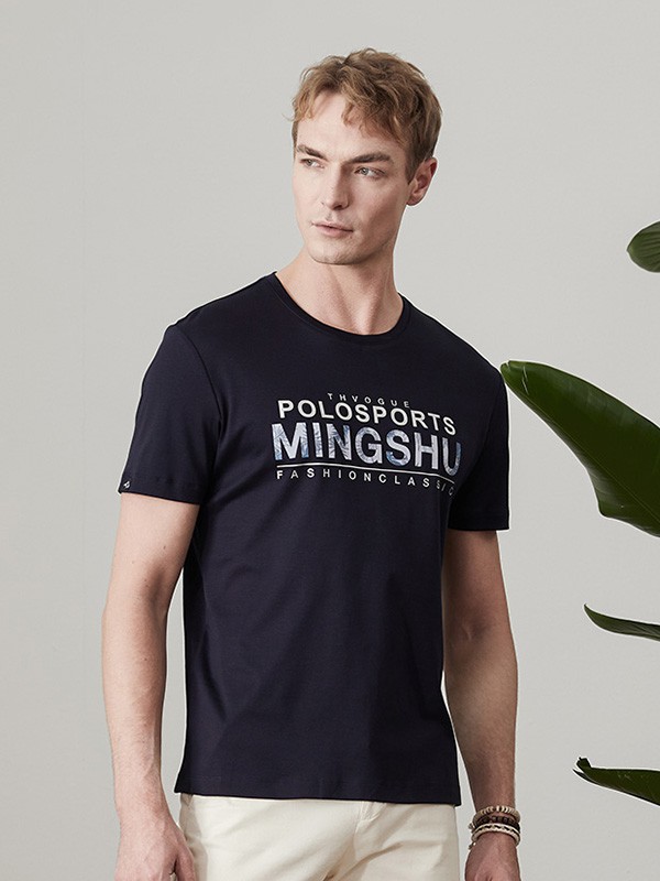 名鼠男装2022春夏季黑色T恤