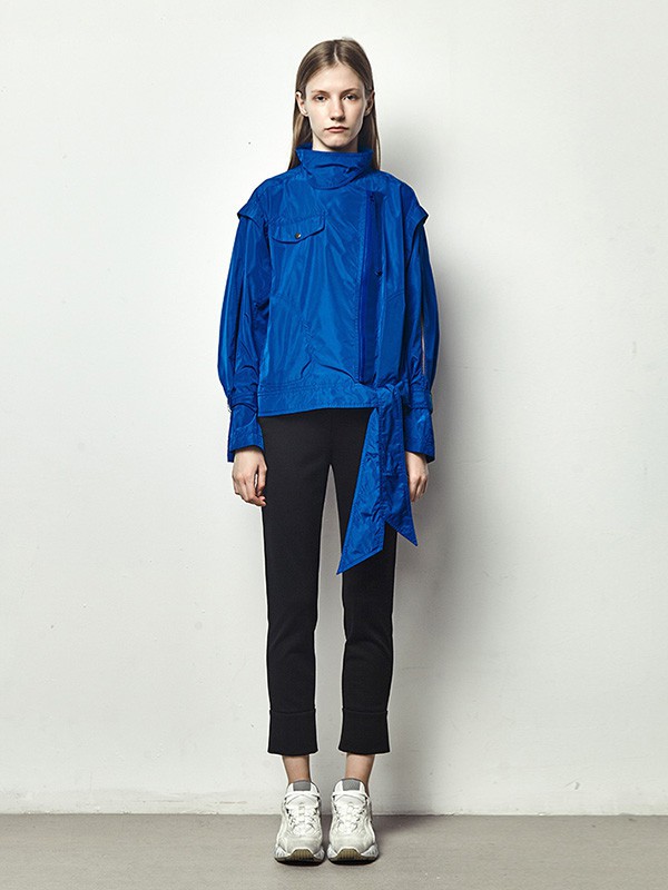 德诗2021秋冬季蓝色毛衣