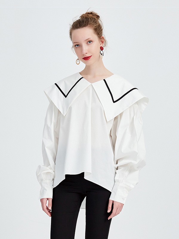 J.COCO女装2022春夏季白色衬衫