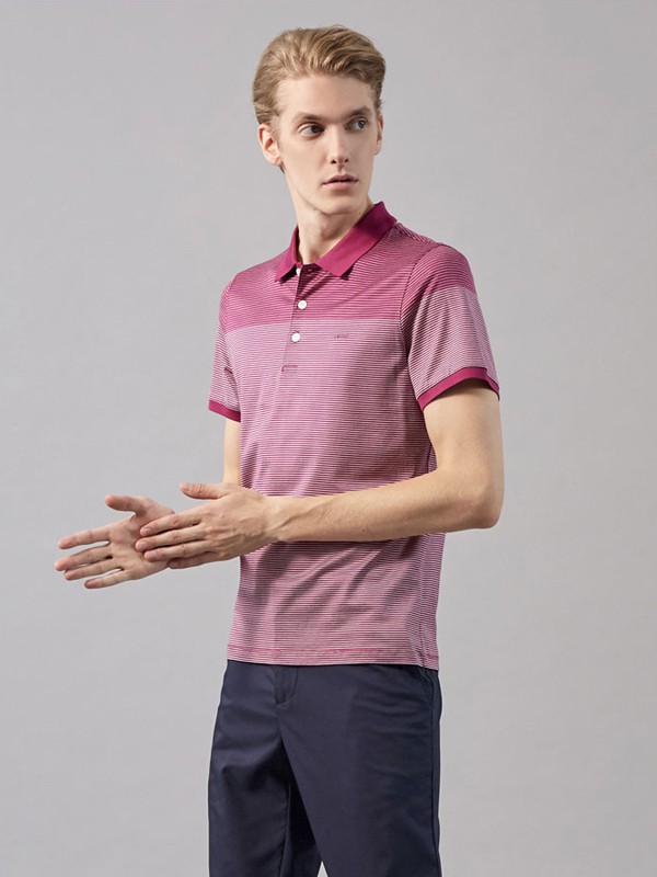 华斯度2022春夏季粉色polo衫