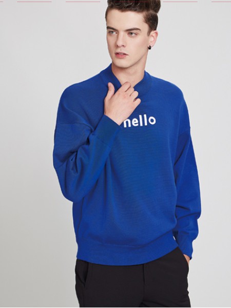 佐纳利2021秋冬季蓝色T恤