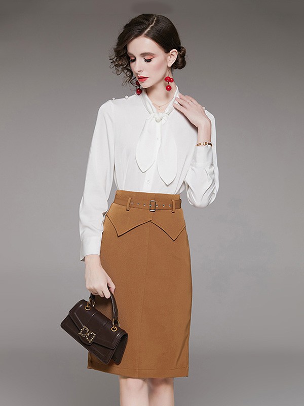 D.T.Z女装2022春夏季橙色包臀裙