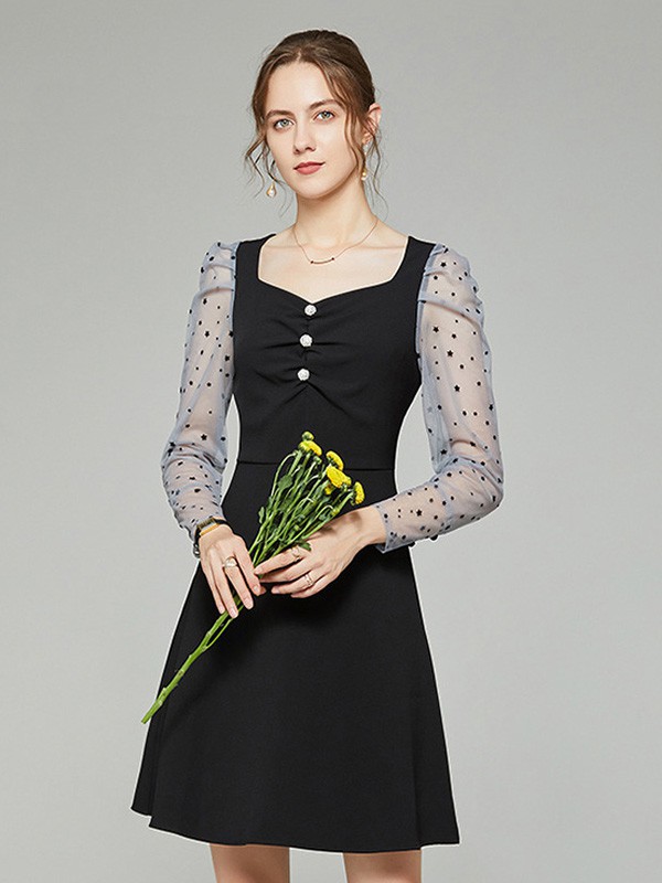 D.T.Z女装2022春夏季白色连衣裙