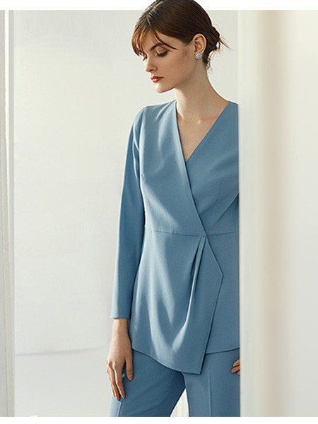 TIMMAX女装2022春夏季蓝色上衣