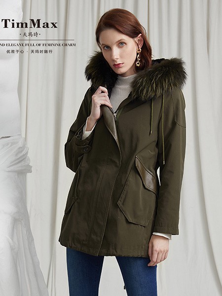 TIMMAX女装2022春夏季军绿色外套